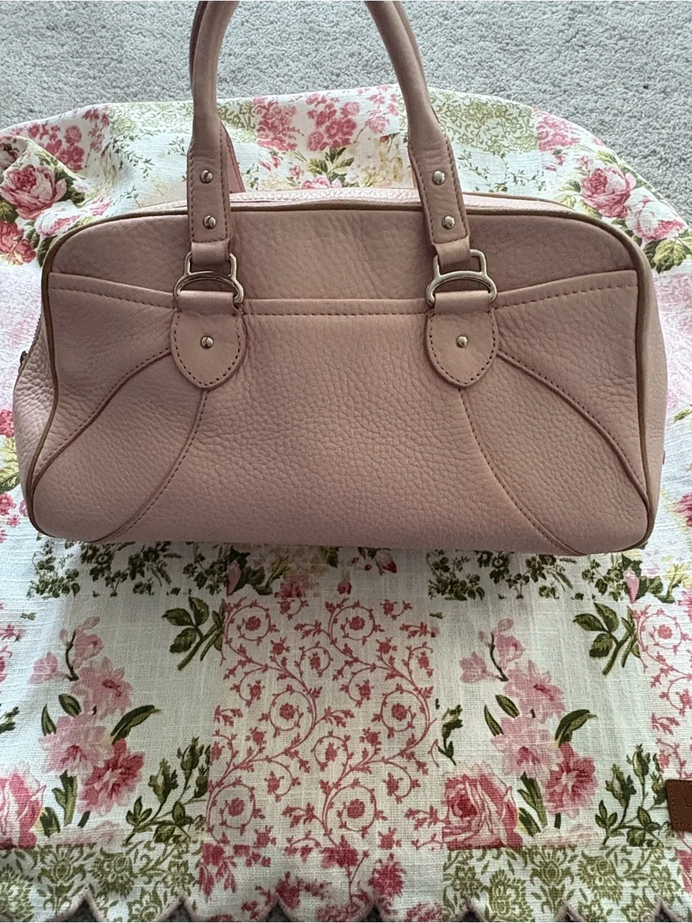 Cole Haan Soft Pink Pebbled Leather Satchel Bag